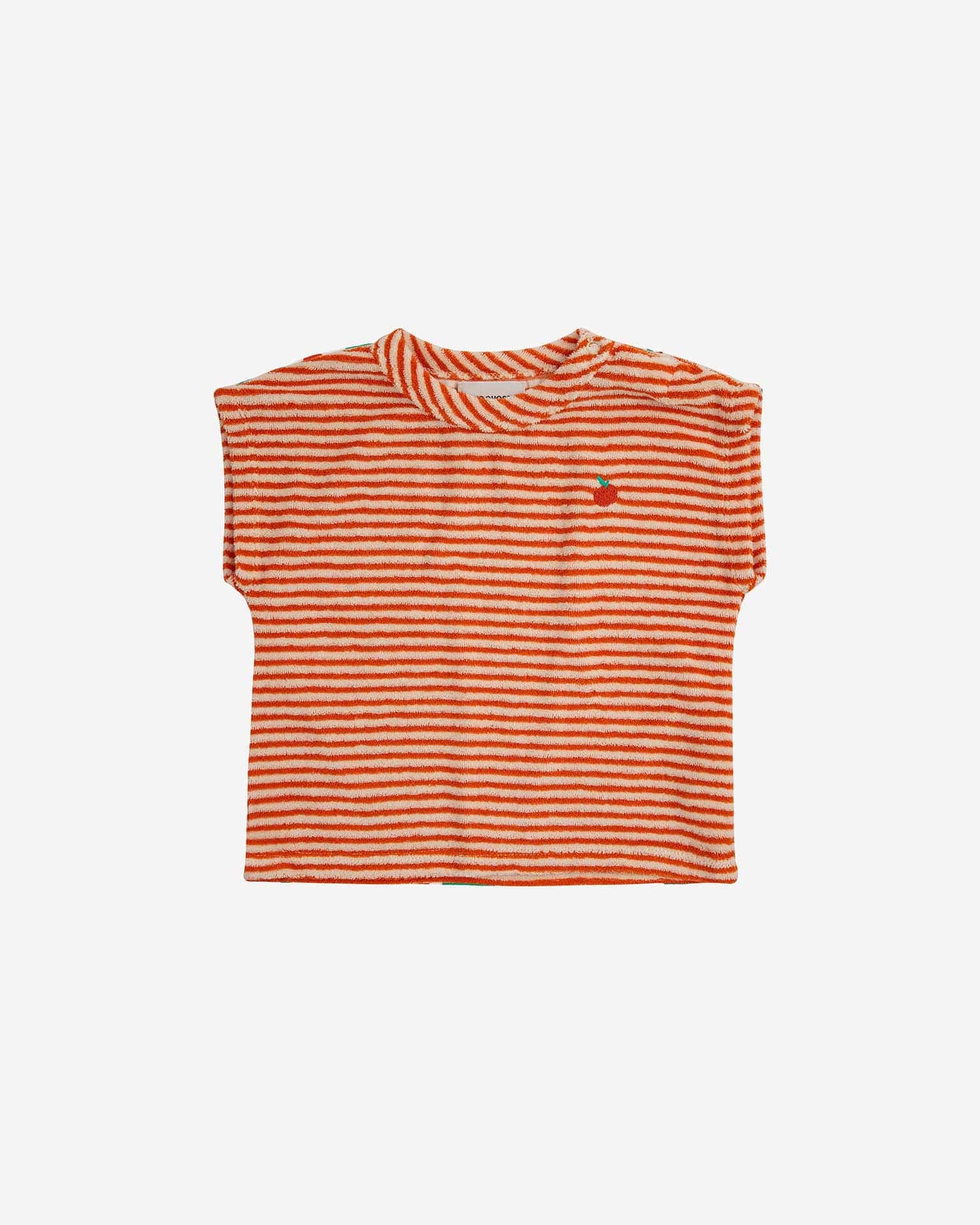 bobo choses orange stripes baby terry tee - Little