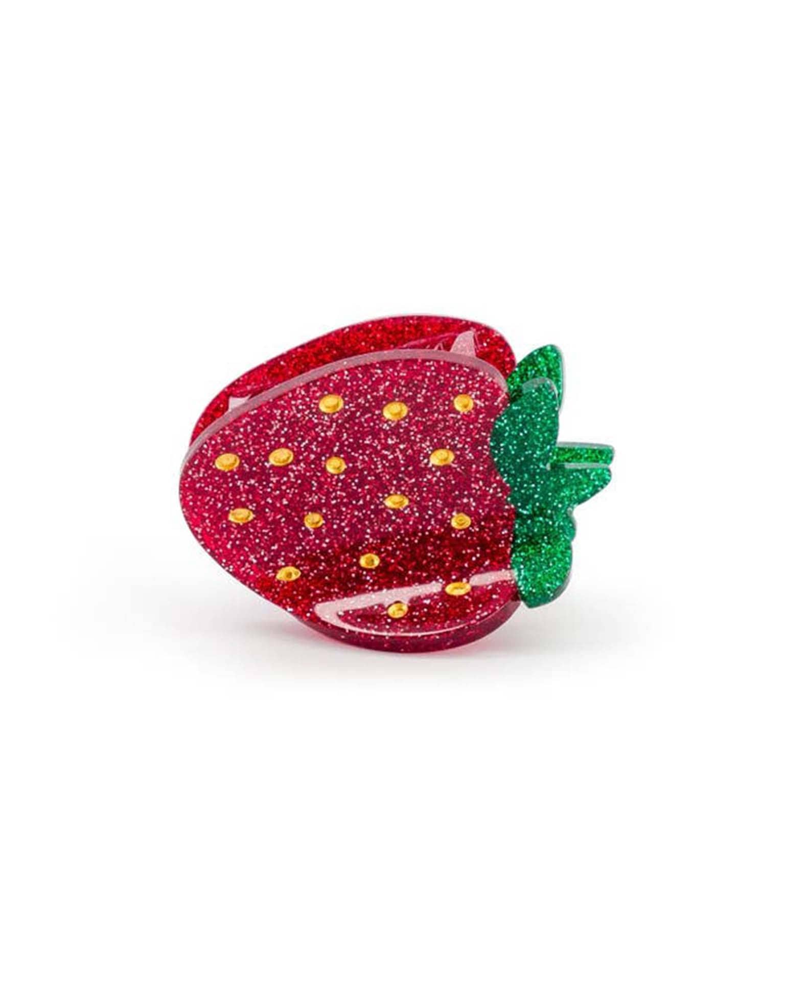 luciole et petit pois mini glitter strawberry hair clip