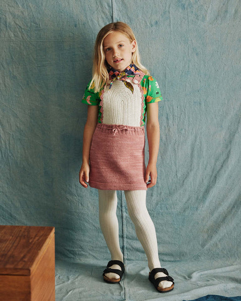 crescent pinafore in rose blush