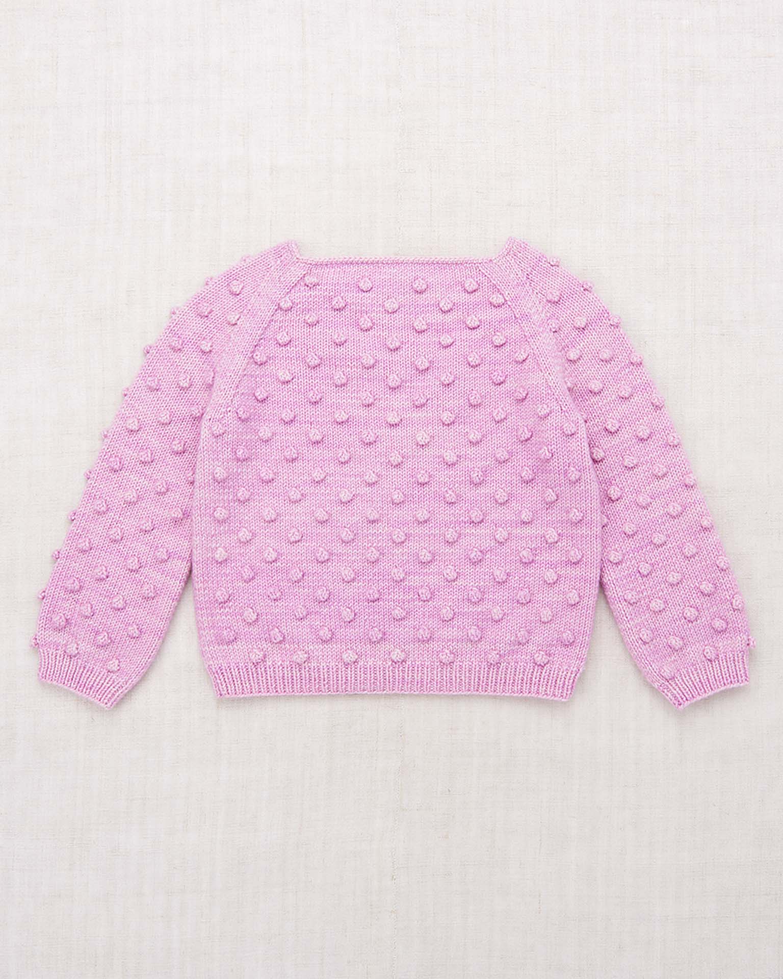 popcorn sweater in pink lilac 2Y