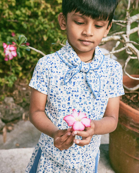 misha + puff scout tee in marzipan country walk at Little