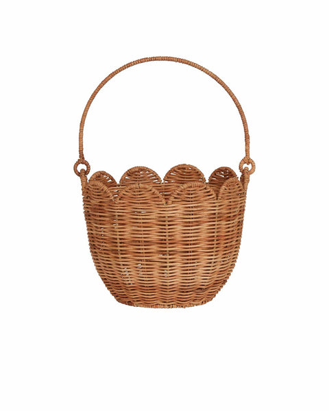 olli ella, rattan tulip carry basket in natural