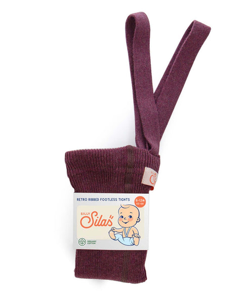 silly silas retro footless tights in fig blend - Little