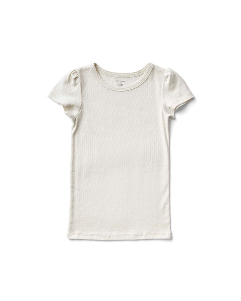 pouf tee in milk pointelle