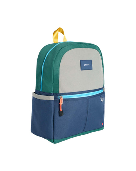 STATE Kane kids colorblock backpack in green and navy shops