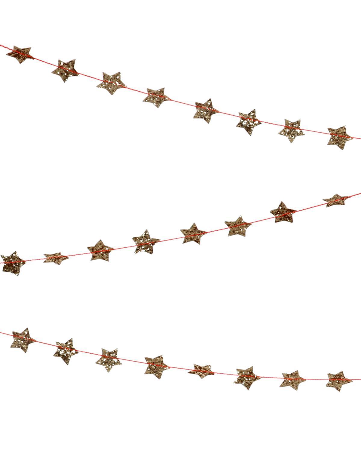 Gold Glitter Star Garland