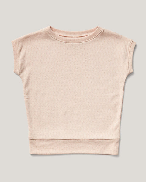 soor ploom sleeveless tee in farro pointelle - Little