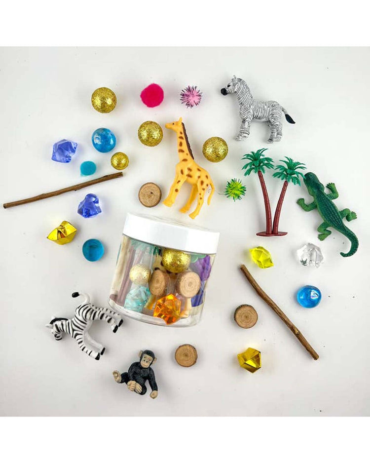 Little art of dough play zoo sensory jar