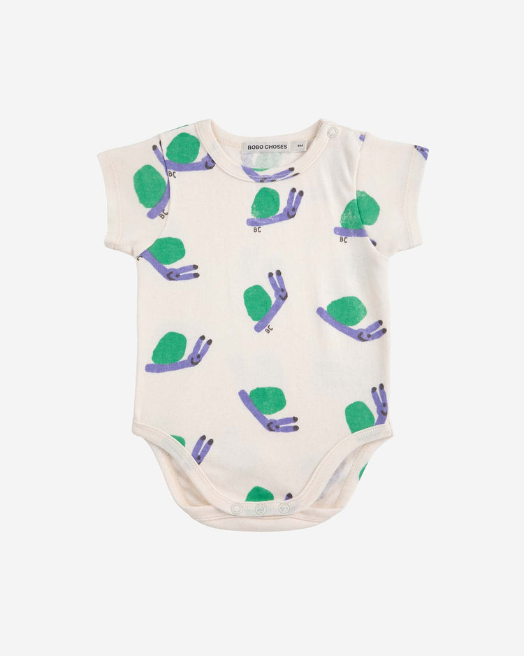 Little bobo choses baby funny snail all over body in off-white