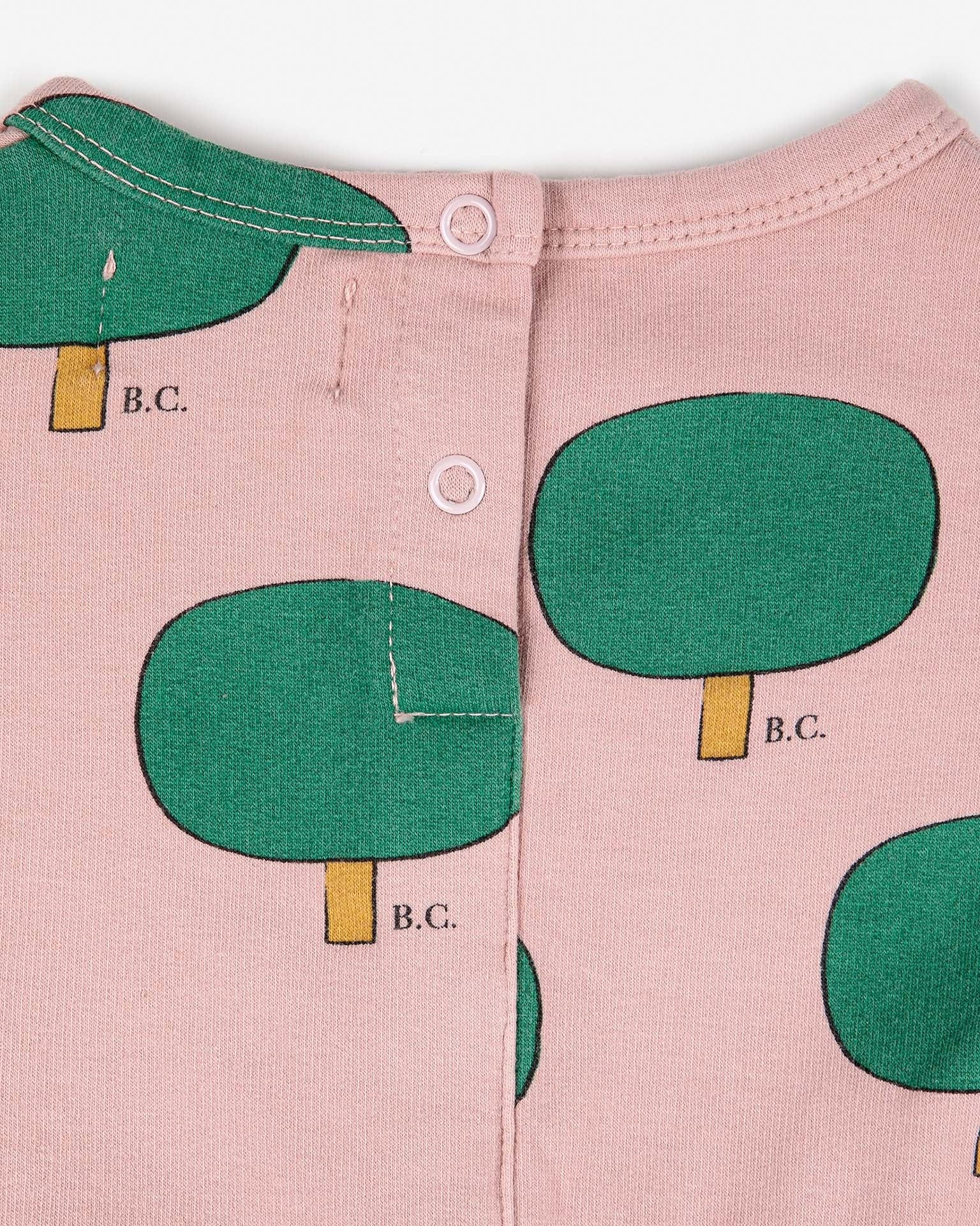 green tree all over baby dress