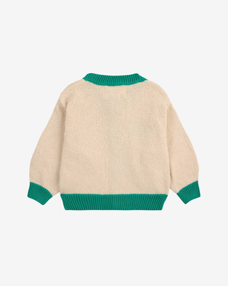 Little bobo choses baby lucky fish cardigan in off-white