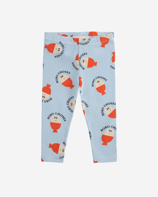 Little bobo choses baby morning egg all over leggings in light blue