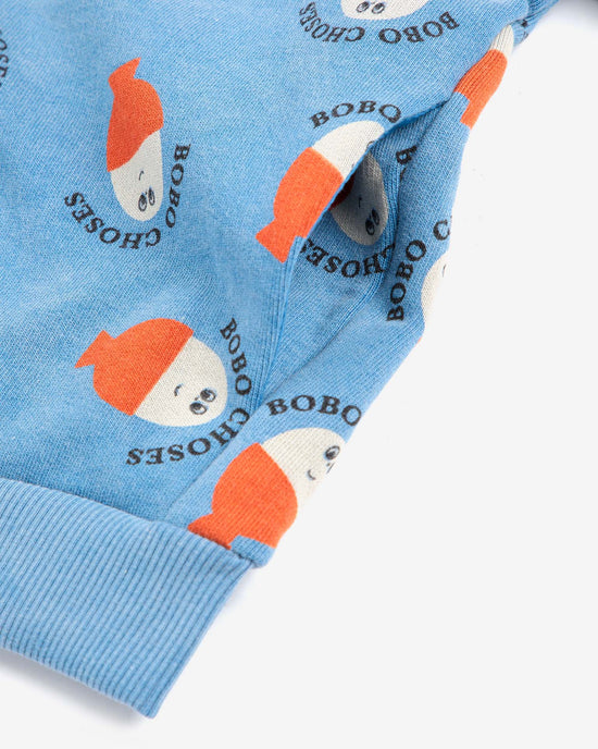 Little bobo choses kids morning egg all over zipped hoodie in blue