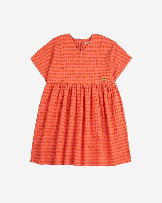 Little bobo choses kids vichy woven dress in fuchsia