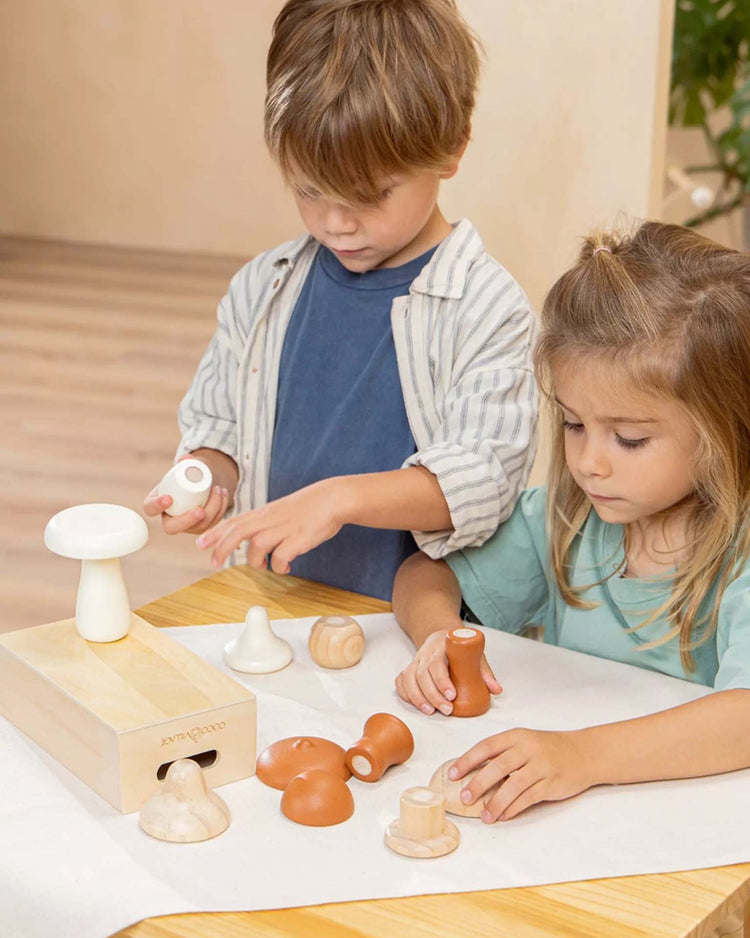 Little coco village play wooden mushrooms playset