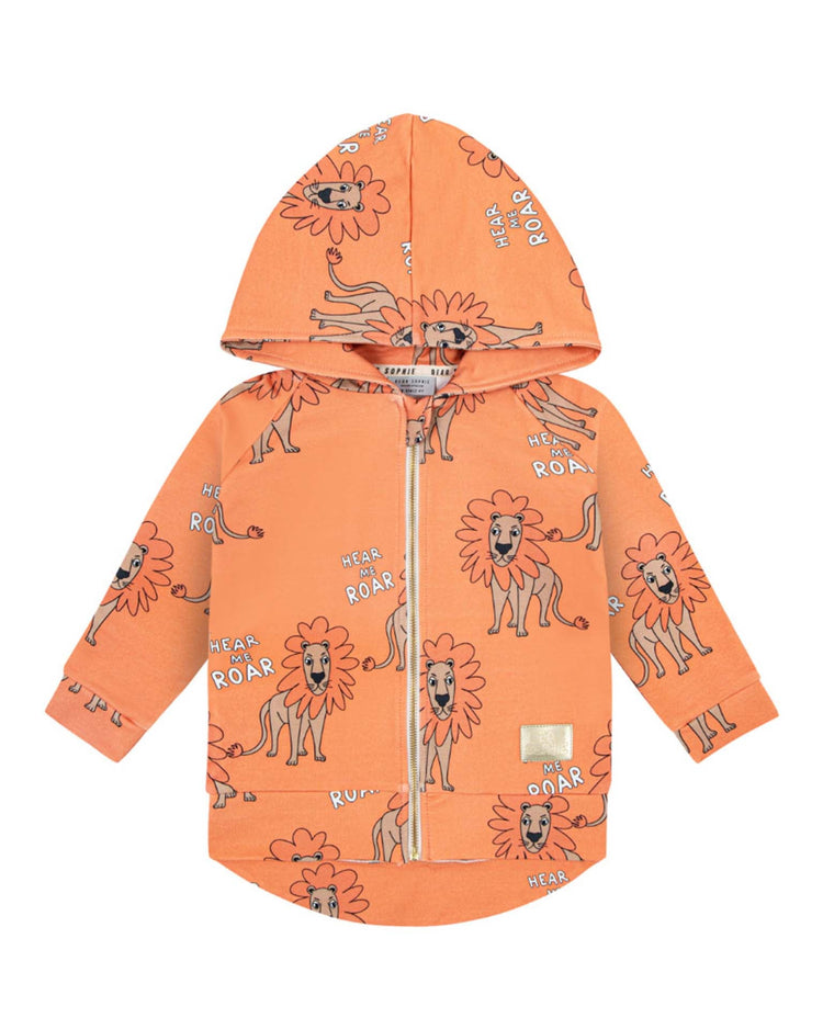 Little dear sophie kids lion hoodie in orange