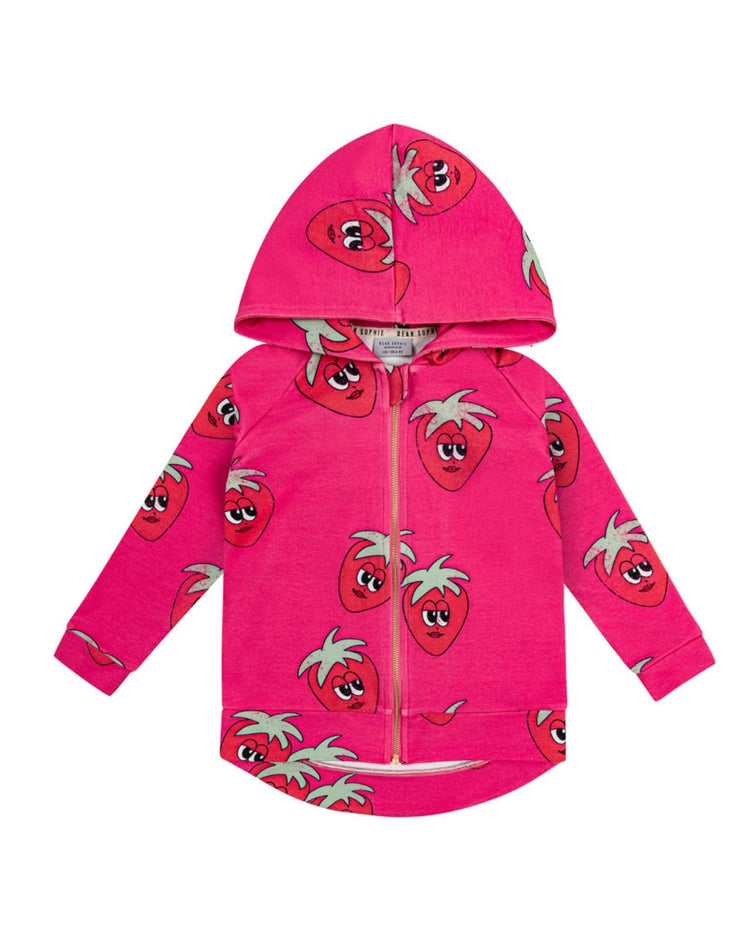 Little dear sophie kids strawberry hoodie in pink