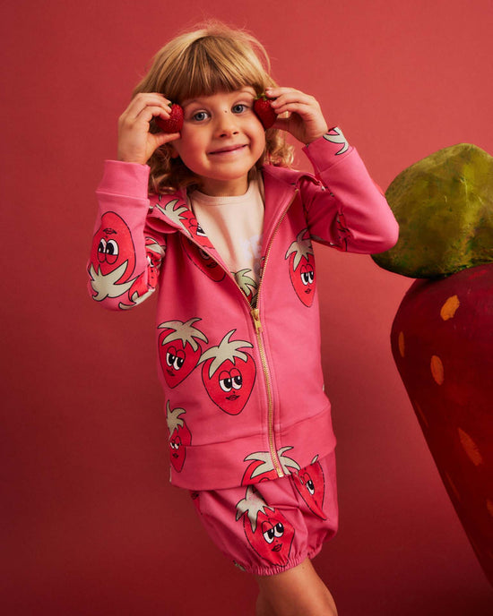 Little dear sophie kids strawberry hoodie in pink