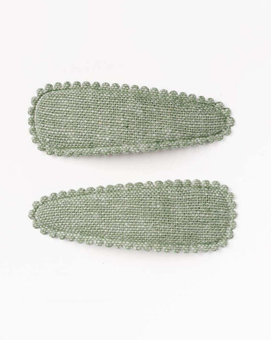 Little frankie + claude accessories sage green linen hair clips