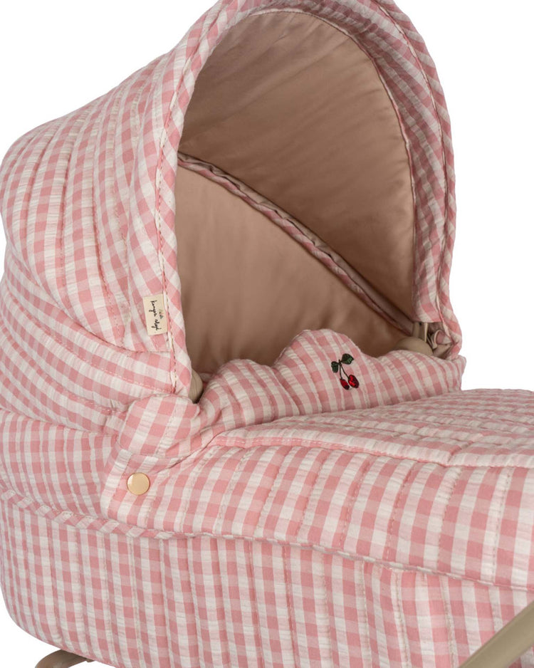 Little konges sløjd play doll pram in powder pink check