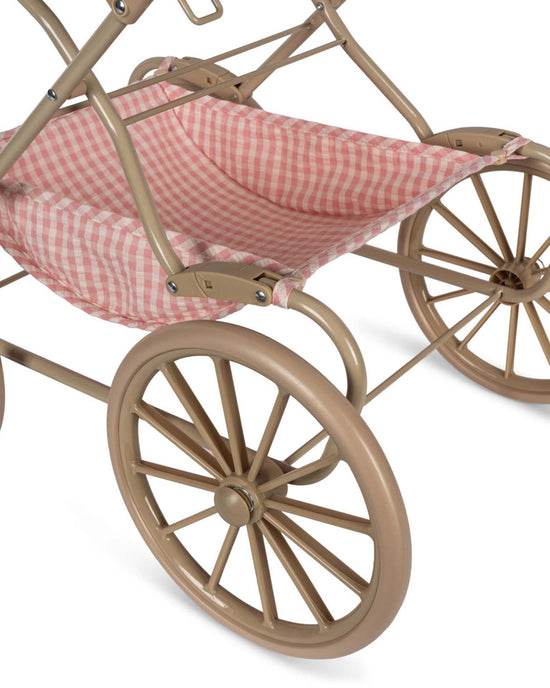 Little konges sløjd play doll pram in powder pink check