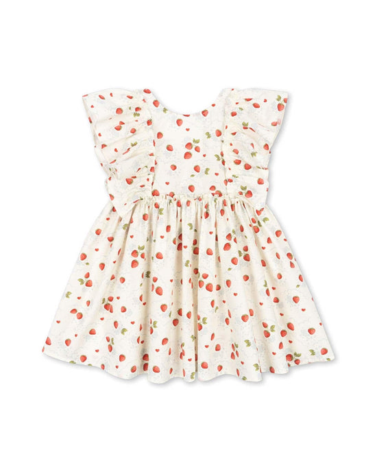 Little konges sløjd kids evia bow dress in marmalade