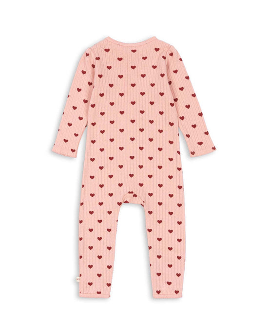 Little konges sløjd baby minnie long-sleeve onesie in amour rouge