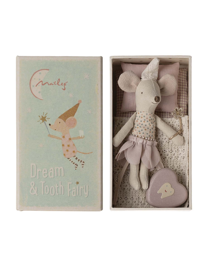 Little maileg play little sister tooth fairy mouse in matchbox