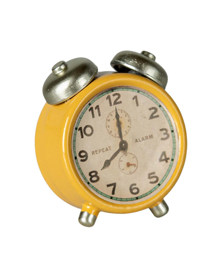 Little maileg play mouse alarm clock in yellow