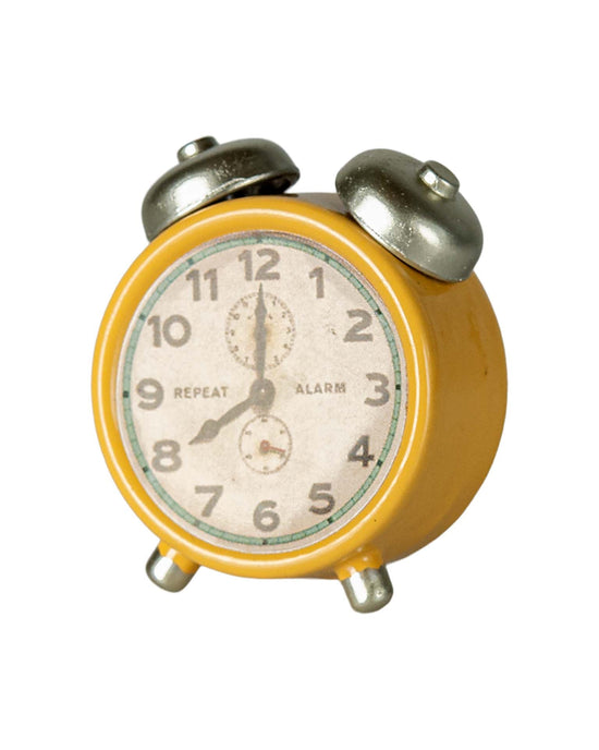 Little maileg play mouse alarm clock in yellow