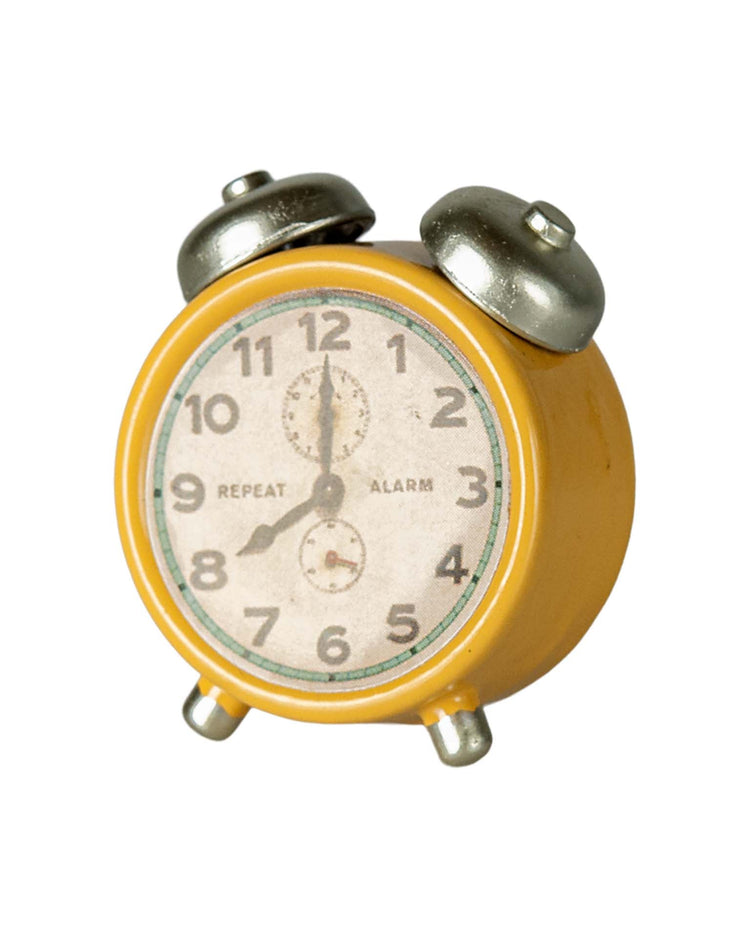 Little maileg play mouse alarm clock in yellow