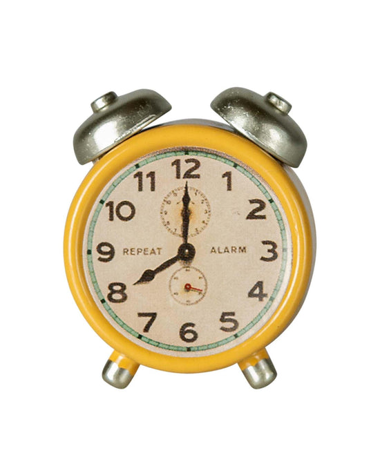 Little maileg play mouse alarm clock in yellow