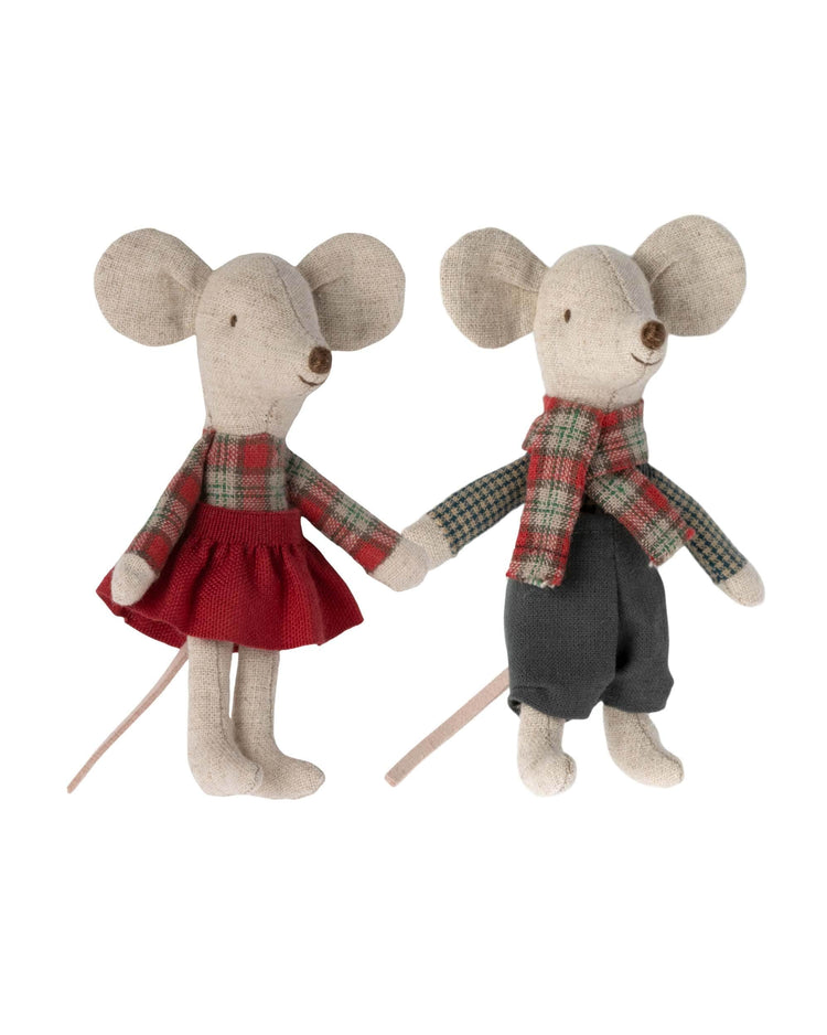 Little maileg play winter mice twins