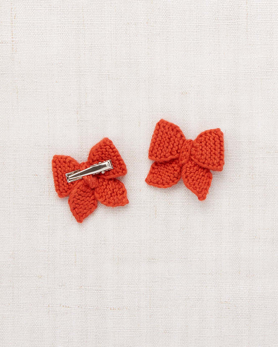 Little misha + puff accessories OS baby puff bow set in tomato