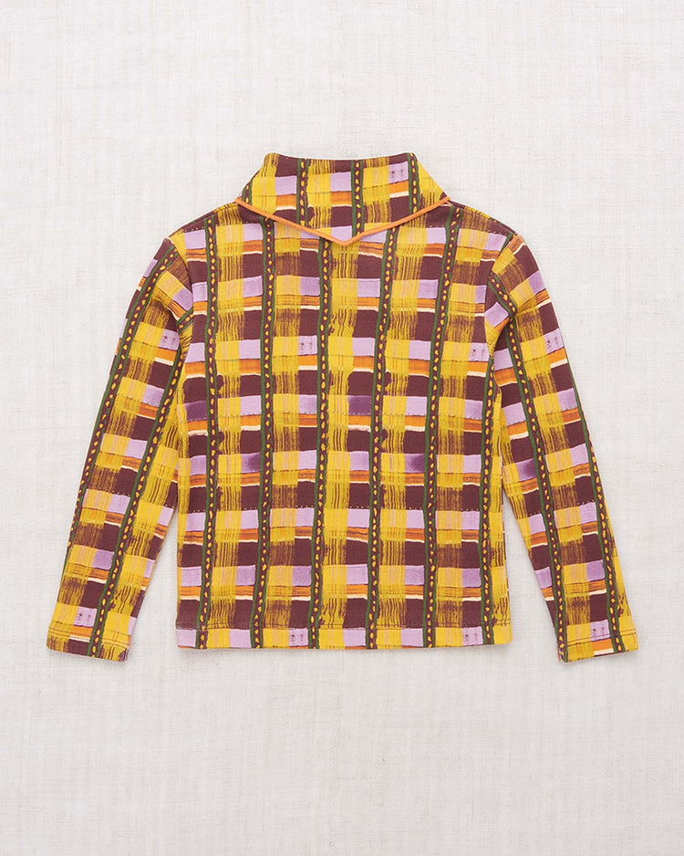 Little misha + puff kids scout top in plum watercolor stripe