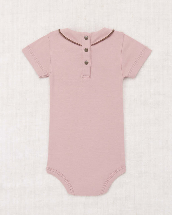 Little misha + puff baby short sleeve scout onesie in plum petal little botanica