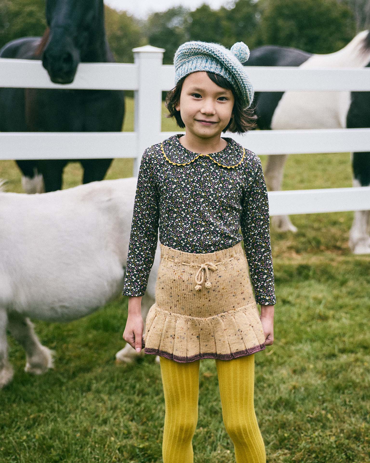 skating pond skirt in camel confetti 2Y