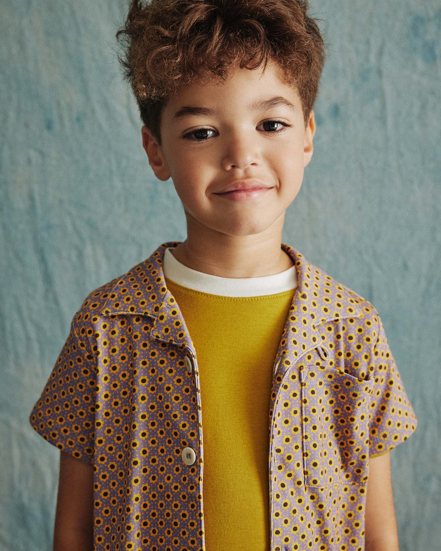 sonny top in pewter flower dot by misha + puff | kids at Little