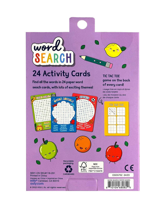 Little ooly play activity cards - word search paper games