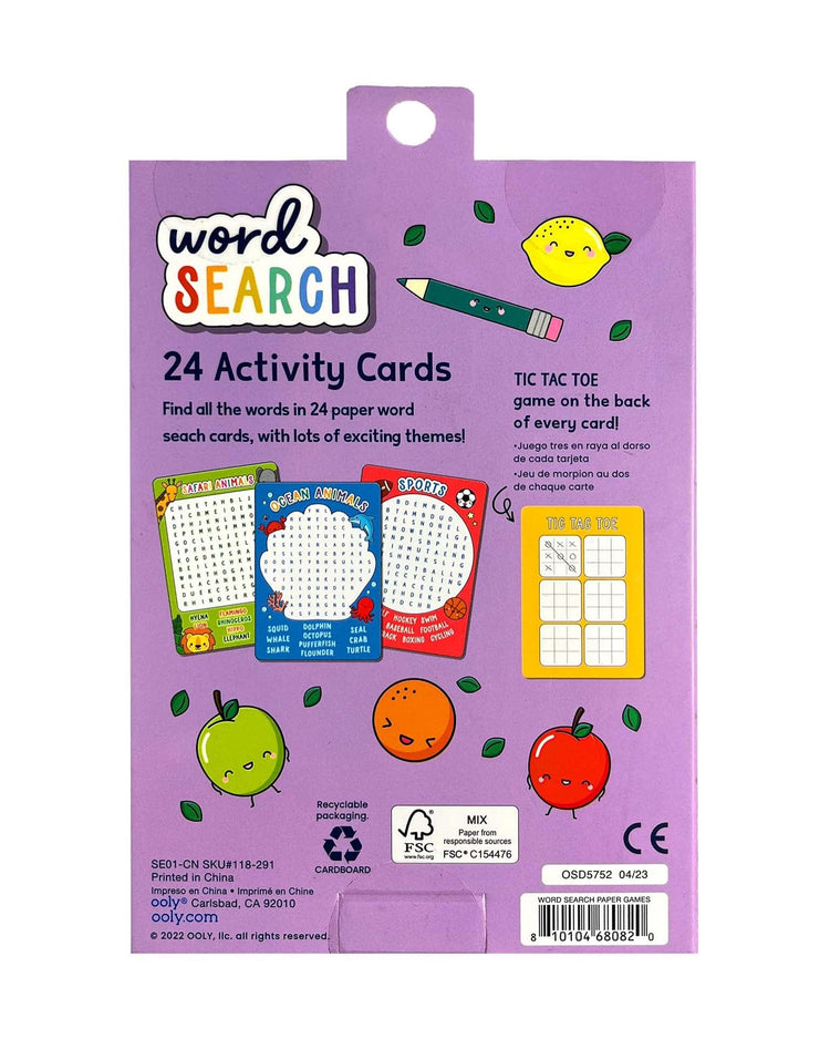 Little ooly play activity cards - word search paper games