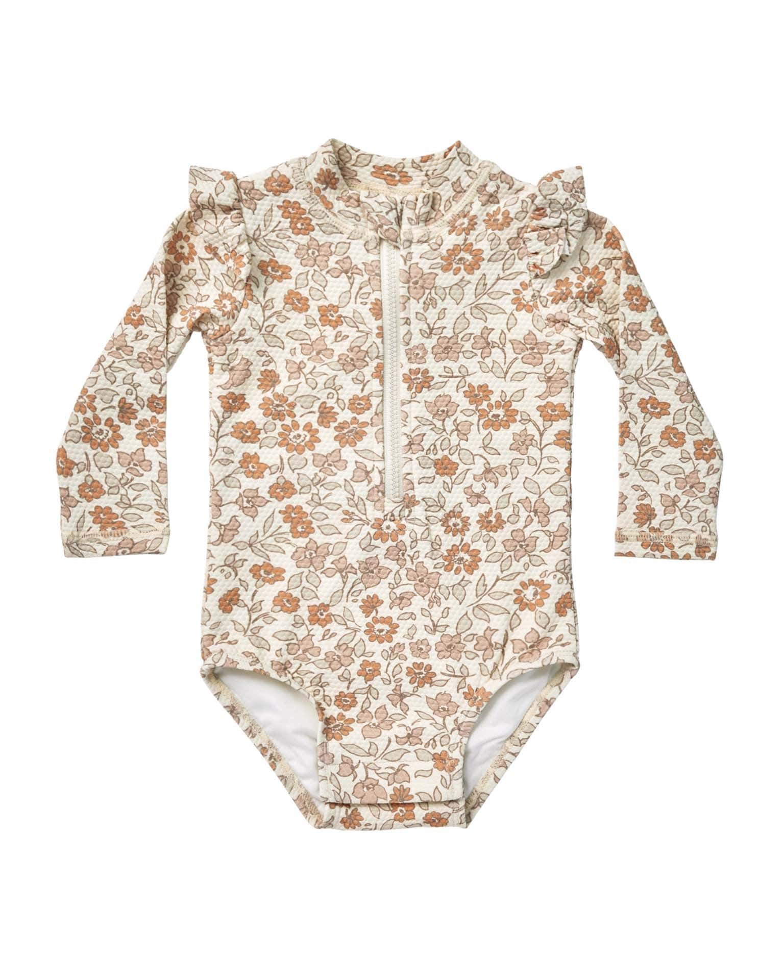 quincy mae byron rashguard one-piece in garden – Little