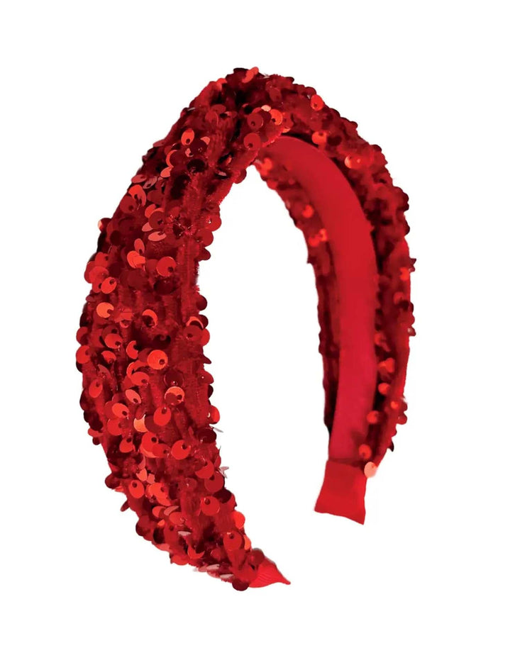 Little rockahula kids accessories sequin velvet headband in red