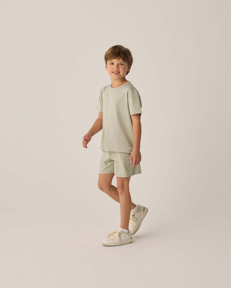 Little rylee + cru kids cove essential tee in heathered sage