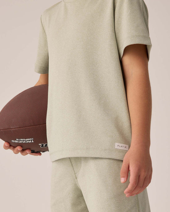 Little rylee + cru kids cove essential tee in heathered sage