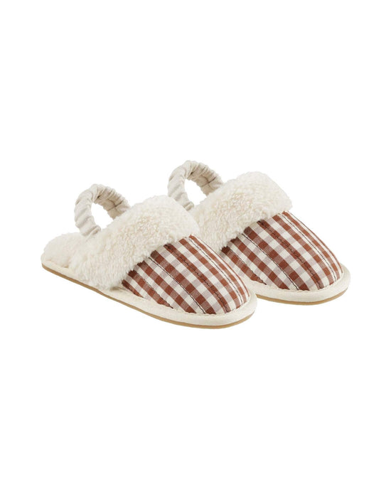 Little rylee + cru kids slippers in brick gingham