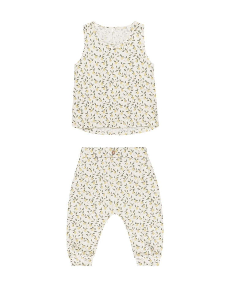 Little rylee + cru baby tank + slouch pant set in lemons