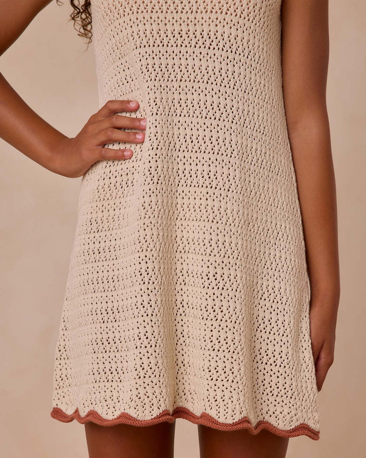 Little rylee + cru kids teen crochet tank mini dress in natural