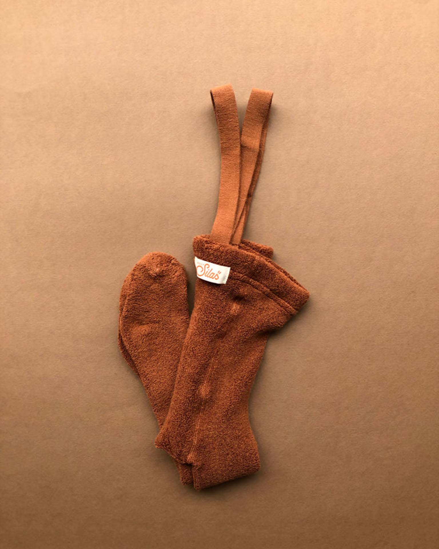 silly silas teddy warmy footed tights in cinnamon - Little