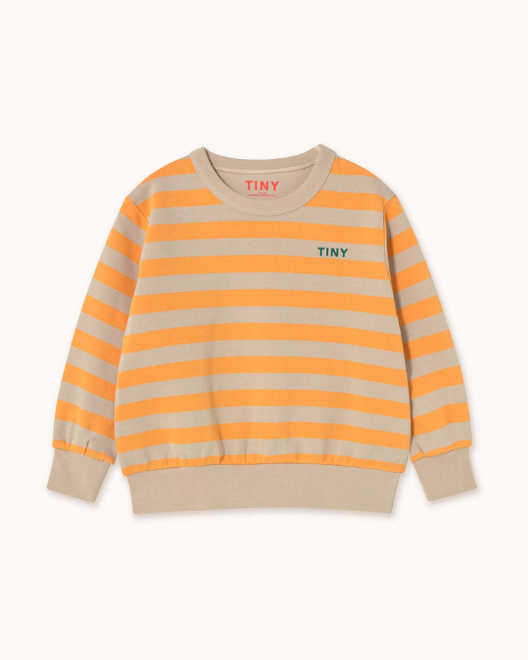 Little tiny cottons kids stripes sweatshirt in orange/dark vanilla