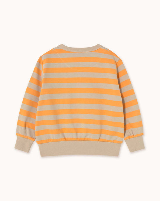 Little tiny cottons kids stripes sweatshirt in orange/dark vanilla